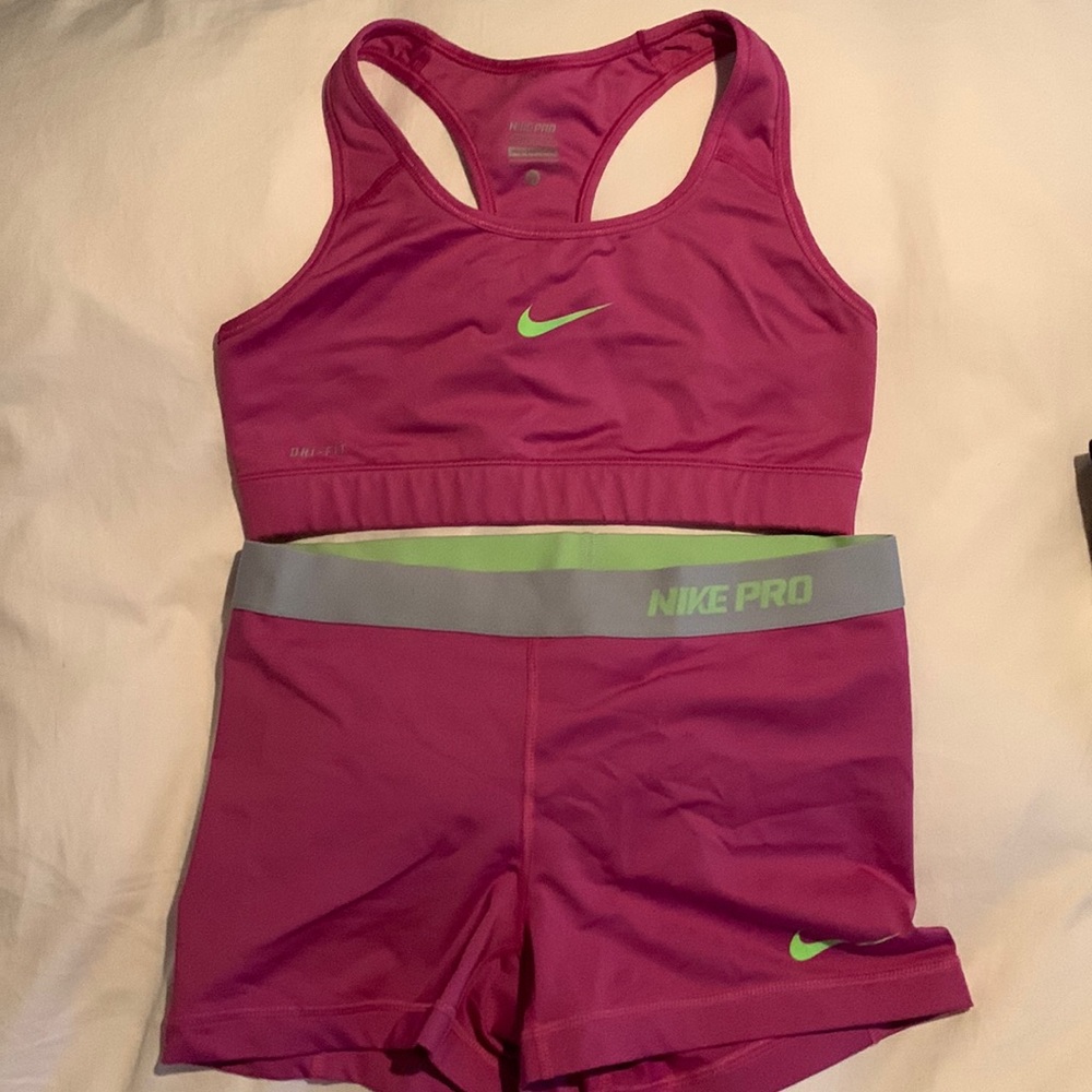 Sports bra with matching shorts